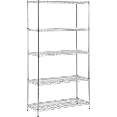 Honey-Can-Do 42 In. x 72 In. x 18 In. Chrome Steel 5-Tier Heavy-Duty Shelving Unit SHF-01441